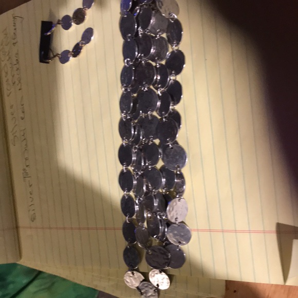 Silver multi coin necklace with earrings - Picture 2 of 6